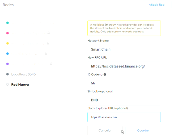 Paso 16 Metamask BNC